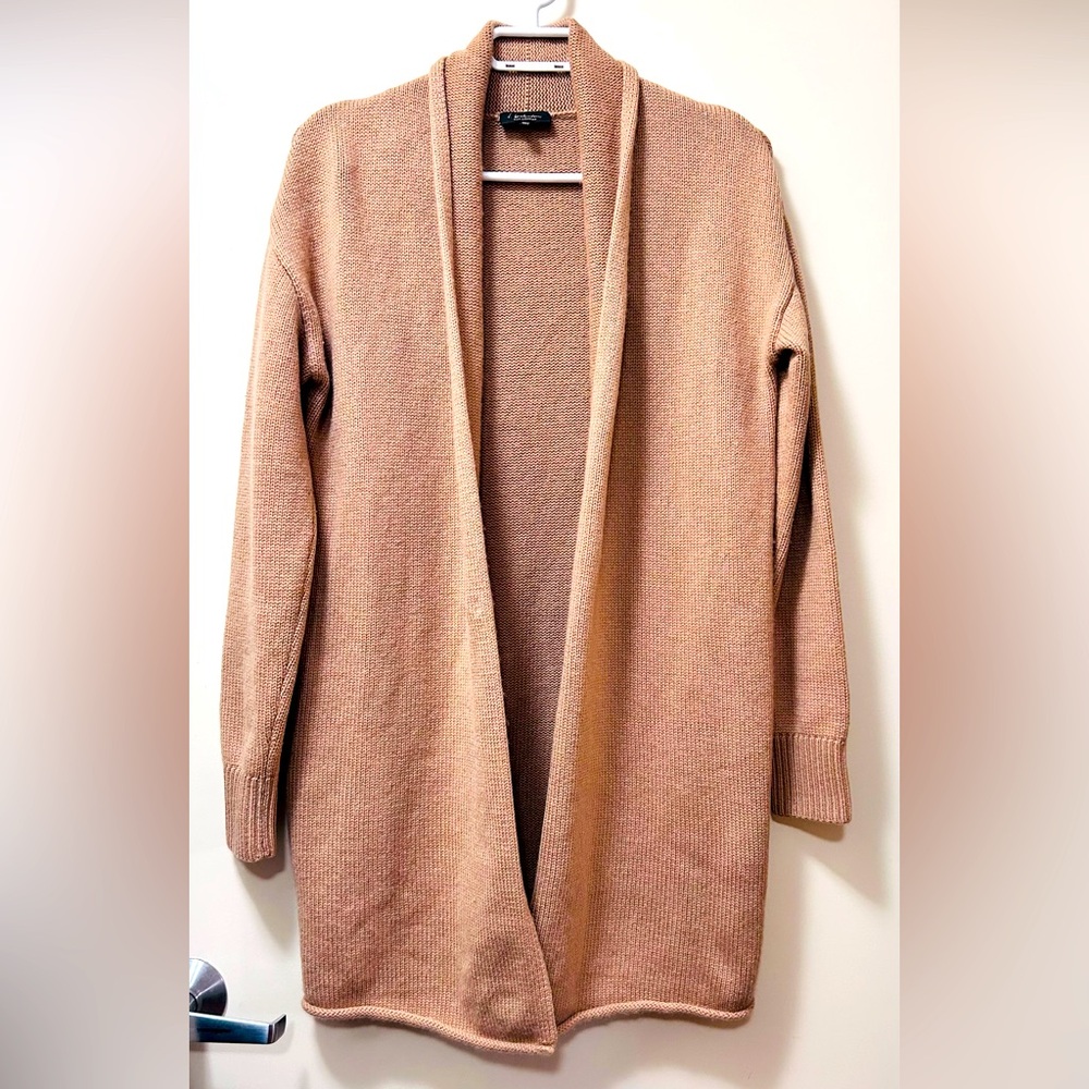 Aritzia Babaton Tan Cardigan Open-Front Long Merino wool and cashmere Sw…